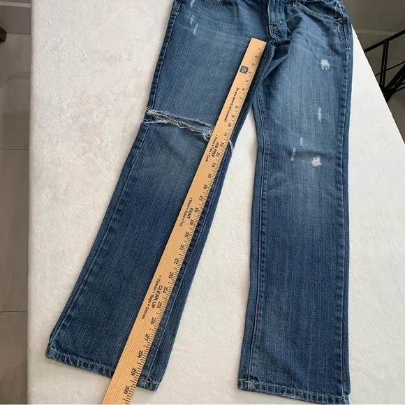 Abercrombie and Fitch Erin Distressed Mid Rise 90’s Jeans Size 6 S (short) blue - Picture 8 of 15